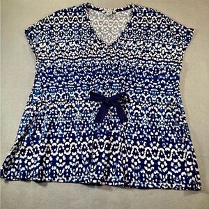 Tommy Bahama Patterned Cinch Waist Blouse